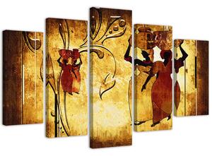 Obraz na plátne Africké ženy - 5 dielny Rozmery: 100 x 70 cm