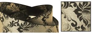 Závesné svietidlo Werona 1, 1x čierne/zlaté textilné tienidlo so vzorom