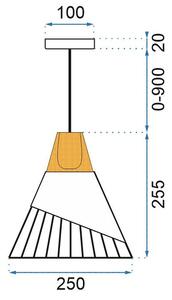 Toolight - Závesná stropná lampa APP226-1CP zo škandinávskeho štýlu, OSW-00893
