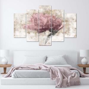 Obraz na plátne Pastelový kvet - 5 dielny Rozmery: 100 x 70 cm