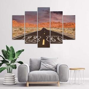 Obraz na plátne Cesta Route 66 - 5 dielny Rozmery: 100 x 70 cm