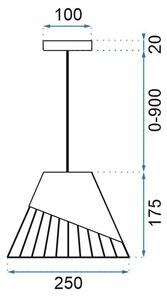 Toolight - závesná stropná zrkadlová lampa APP229-1CP, čierna-šedá, OSW-00887