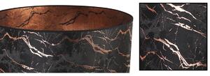 Závesné svietidlo WERONA 3, 1x čierne textilné tienidlo so vzorom, (fi 45cm), C
