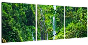 Obraz - Vodopády Madakaripura, východná Java, Indonézia (s hodinami) (90x30 cm)