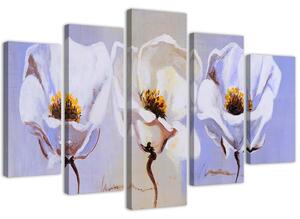 Obraz na plátne Tri kvety - 5 dielny Rozmery: 100 x 70 cm