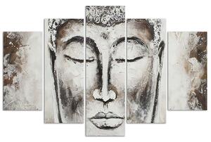 Obraz na plátne Portrét Budhu - 5 dielny Rozmery: 100 x 70 cm