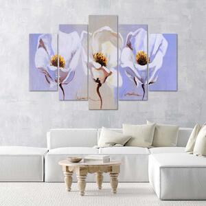 Obraz na plátne Tri kvety - 5 dielny Rozmery: 100 x 70 cm