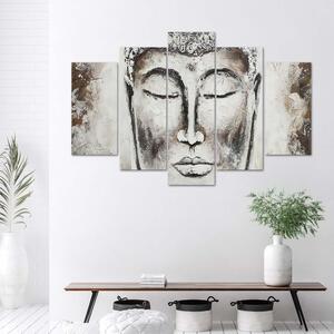 Obraz na plátne Portrét Budhu - 5 dielny Rozmery: 100 x 70 cm