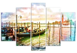 Obraz na plátne Prechádzka v Benátkach - 5 dielny Rozmery: 100 x 70 cm