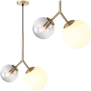 Toolight - stropná sklenená lampa E27 60W APP1013-2CP, zlatá, OSW-09482