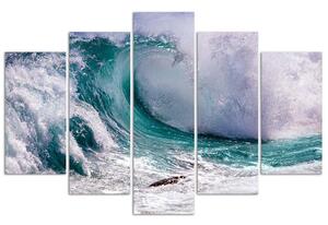 Obraz na plátne Frothy wave - 5 dielny Rozmery: 100 x 70 cm