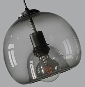 Toolight - závesné sklenené svietidlo s dymového skla E27 60W APP1027-1CP, čierna, OSW-01154
