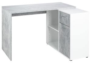 LIVARNO home Písací stôl so skrinkou, biela farba s imitáciou betónu (850000310)