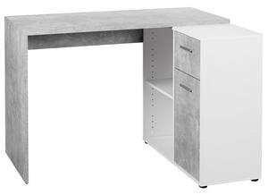 Livarno home Písací stôl so skrinkou, biela farba s imitáciou betónu (850000310)