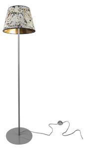 Stojacia lampa Werona, 1x textilné tienidlo so vzorom (výber zo 6 farieb), (výber z 3 farieb konštrukcie), s