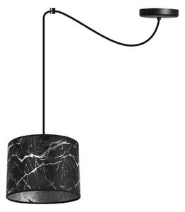 Závesné svietidlo WERONA SPIDER, 1x čierne textilné tienidlo so vzorom, S