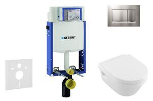 Geberit Kombifix - Set predstenovej inštalácie, klozetu a dosky Villeroy & Boch, tlačidla Sigma30, DirectFlush, SoftClose, CeramicPlus, matný chróm/chróm 110.302.00.5 NB7