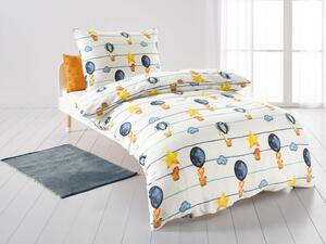 LIVARNO home Detská posteľná bielizeň z bavlneného saténu, 140 x 200 cm, 70 x 90 cm (biela/pruhy) (100346418)