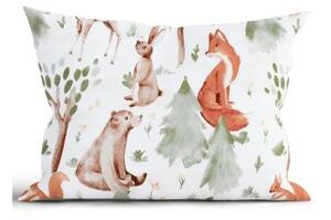 Bavlnená obliečka na vankúš Renforcé 50 × 70 cm - Lesné zvieratká