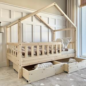 Posteľ Gabby Plus 200x120 2 zásuvky prírodné drevo