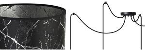 Závesné svietidlo WERONA SPIDER, 4x čierne textilné tienidlo so vzorom, S
