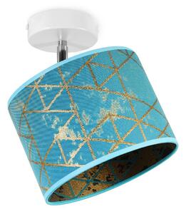 Bodové svietidlo Werona 4, 1x modré textilné tienidlo so vzorom, (výber z 2 farieb konštrukcie - možnosť polohovania), g
