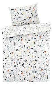 LIVARNO home Obojstranná posteľná bielizeň z bavlneného saténu, 140 x 200 cm, 70 x 90 cm (bodky/biela) (100346845)