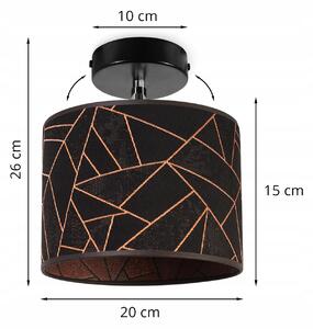 Bodové svietidlo Werona 6, 1x čierne textilné tienidlo so vzorom, (možnosť polohovania), c