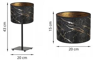 Stolová lampa WERONA 3, 1x čierne textilné tienidlo so vzorom, (výber zo 4 farieb konštrukcie), G