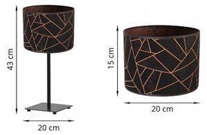 Stolná lampa Werona 6, 1x čierne textilné tienidlo so vzorom, (výber zo 4 farieb konštrukcie), c