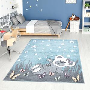 Dekorstudio Modrý koberec ANIME pre deti - medvedík 916 Rozmer koberca: 80x150cm