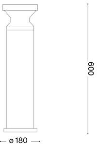 Ideal Lux - Vonkajšie svietidlo TORRE 1xE27/15W/230V 60 cm IP65 čierne