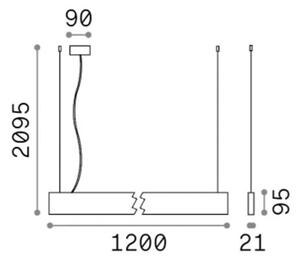 Ideal Lux - LED luster na lankách STEEL LED/29W/230V 3000K CRI 90 120 cm čierna