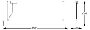 Ideal Lux - LED závesný luster na lane STEEL LED/29W/230V 4000K CRI 90 120 cm biely