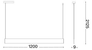 Ideal Lux - LED luster na lanku STEEL LED/24W/230V 3000K CRI 90 120 cm biely