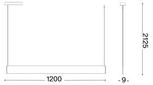 Ideal Lux - LED závesný luster na lanku STEEL LED/24W/230V 3000K CRI 90 120 cm biela