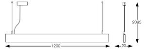 Ideal Lux - LED luster na lanku STEEL LED/29W/230V 3000K CRI 90 120 cm čierny
