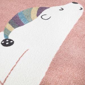 Dekorstudio ANIME ružový okrúhly detský koberec - medveď 921 Priemer koberca: 160cm