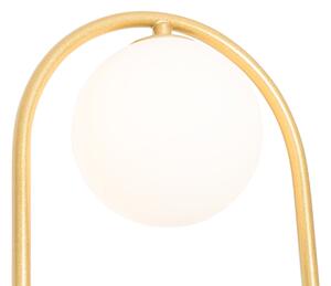 Nástenná lampa Art Deco zlatá s bielym sklom - Isabella