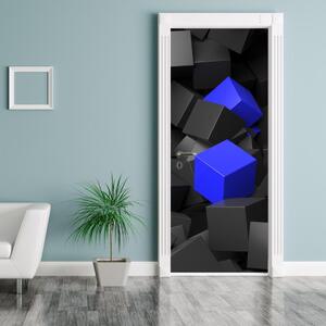 Fototapeta na dvere - Dve modré kocky (95x205cm)