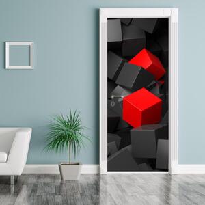 Fototapeta na dvere - Dve červené kocky (95x205cm)