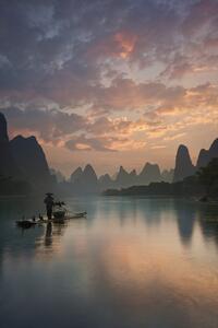 Umelecká fotografie Li River Sunrise, Yan Zhang, (26.7 x 40 cm)