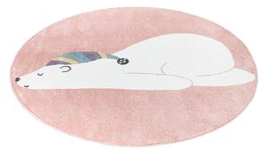 Dekorstudio ANIME ružový okrúhly detský koberec - medveď 921 Priemer koberca: 160cm