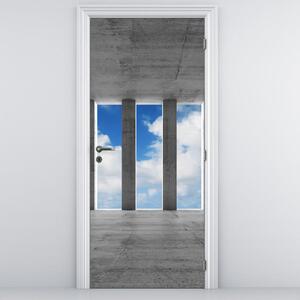 Fototapeta na dvere - Betónová palisáda do neba (95x205cm)