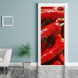 Fototapeta na dvere - Červené papriky (95x205cm)