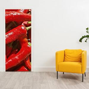 Fototapeta na dvere - Červené papriky (95x205cm)