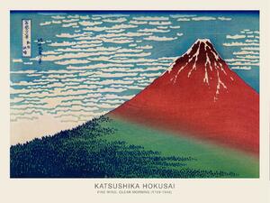 Ilustrácia Fine Wind, Clear Morning (Mt Fuji Japan)- Katsushika Hokusai, (40 x 30 cm)