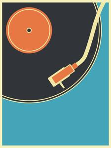 Ilustrácia Retro Music Vintage Turntable Poster in, Youst
