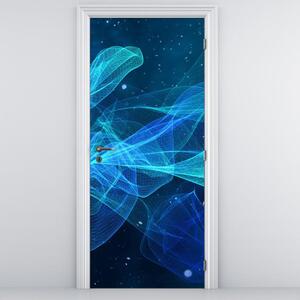 Fototapeta na dvere - Modrá abstrakcia (95x205cm)