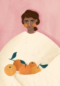 Ilustrácia The Woman With the Oranges, Bea Muller, (30 x 40 cm)